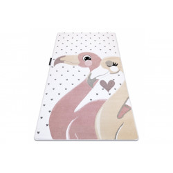 Dětský kusový koberec Petit Flamingos hearts cream