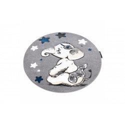 Dětský kusový koberec Petit Elephant stars grey kruh