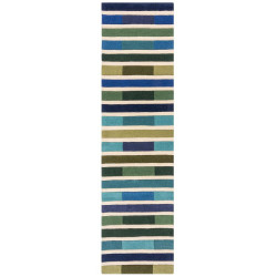 Ručně všívaný běhoun Illusion Piano Green/Multi