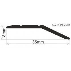 DOPRODEJ: 2700x42x14 mm cm Vyrovnávací lišta (profil) Stříbro