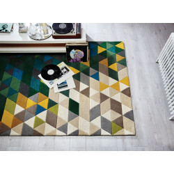 AKCE: 120x170 cm Ručně všívaný kusový koberec Illusion Prism Green/Multi