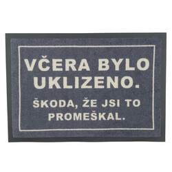 POSLEDNÍ ŠANCE: Rohožka Včera bylo uklizeno (škoda žes to promeškal) 40x60 cm - na ven i na doma