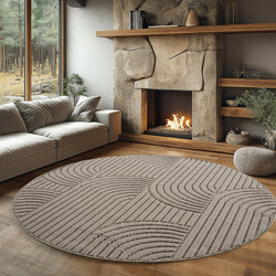AKCE: 160x160 cm Kusový koberec Helix 2201 beige kruh