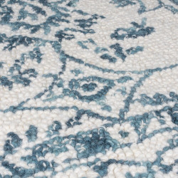 AKCE: 120x170 cm Kusový koberec Wool Loop Yasmin Ivory/Blue