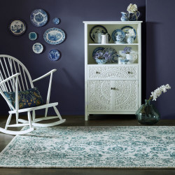 AKCE: 120x170 cm Kusový koberec Wool Loop Yasmin Ivory/Blue