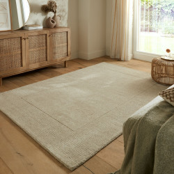 DOPRODEJ: 120x170 cm Kusový ručně tkaný koberec Tuscany Textured Wool Border Natural
